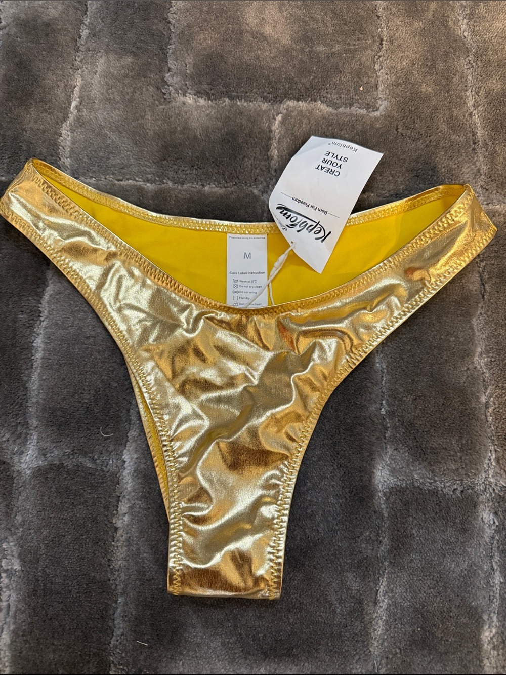 Gold Metallic Bikini Bottom
